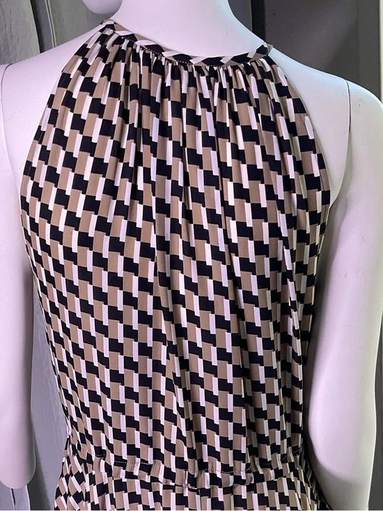 Diane Von Furstenberg SALLY SQUARE SHIFT Black and Cream Geometric Maxi Dress 👗 - Picture 6 of 15